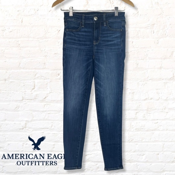 American Eagle Outfitters Denim - American Eagle High Rise Denim Jegging Next Level Stretch 0 Short Dark Wash